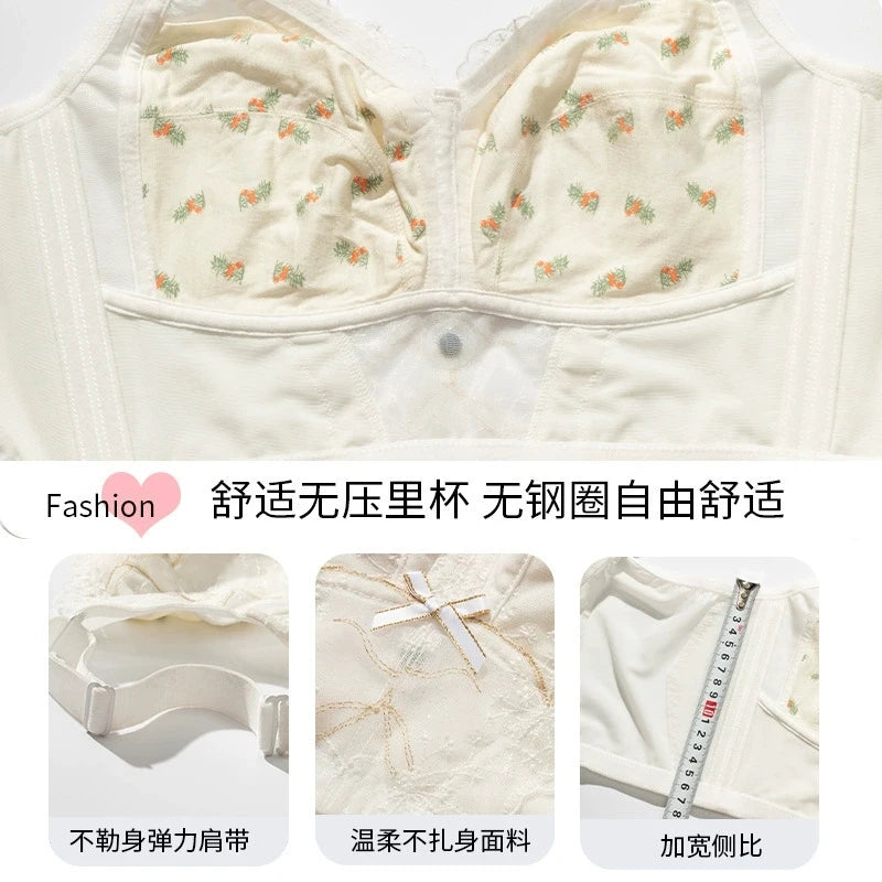Wire Free Women's Full Coverage Non-Foam Lace Bra 34 36 38 40 42 B C D E F