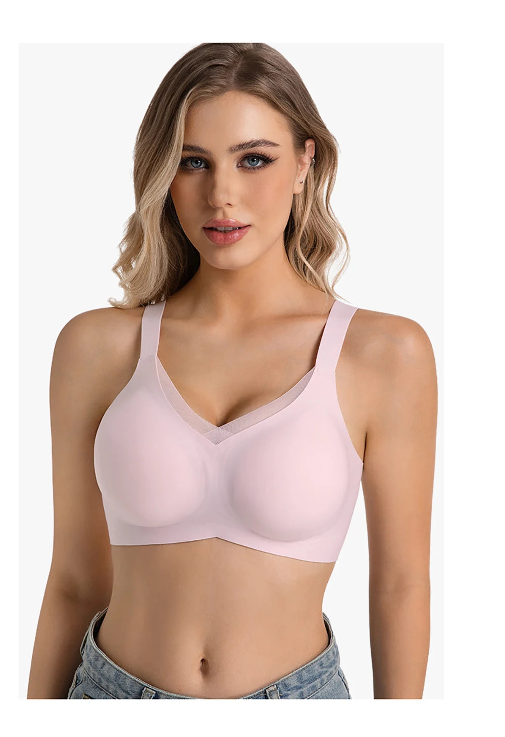 Jelly Wireless Bras For Women No Underwire Supportive Seamless Bra Comfort Soft Bralette Full Coverage Hide Back Fat T-Shirt Bra