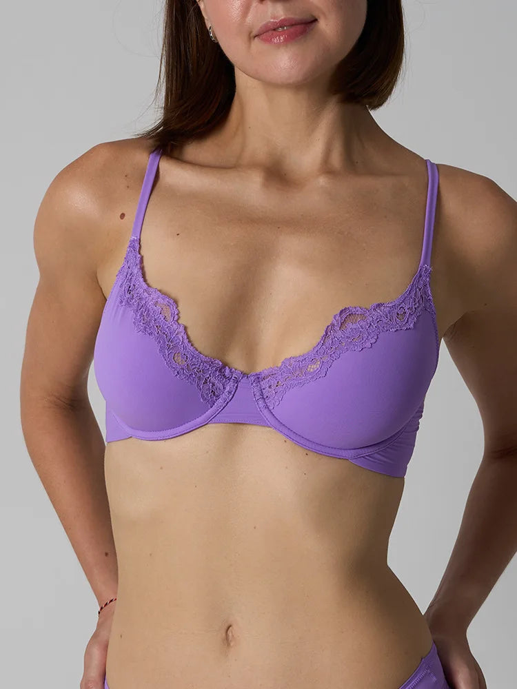 Lace Underwire Bra for Women – French Style, No Padding, Elegant Lift & Support, Comfort Fit