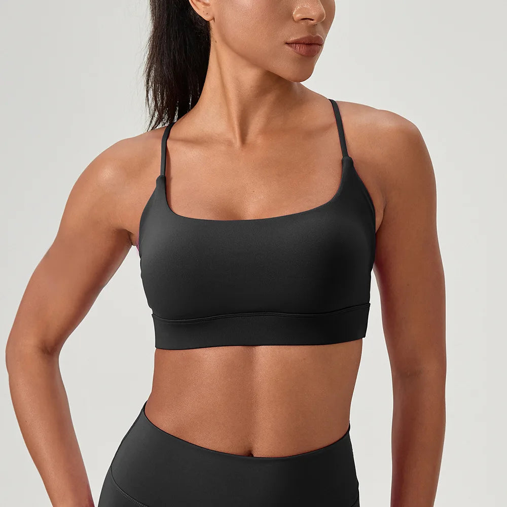Women Beauty Back Yoga Bra Shock Absorption Sports Underwear High Elastic Fitness Running Vest Breathable Support Sports Bras