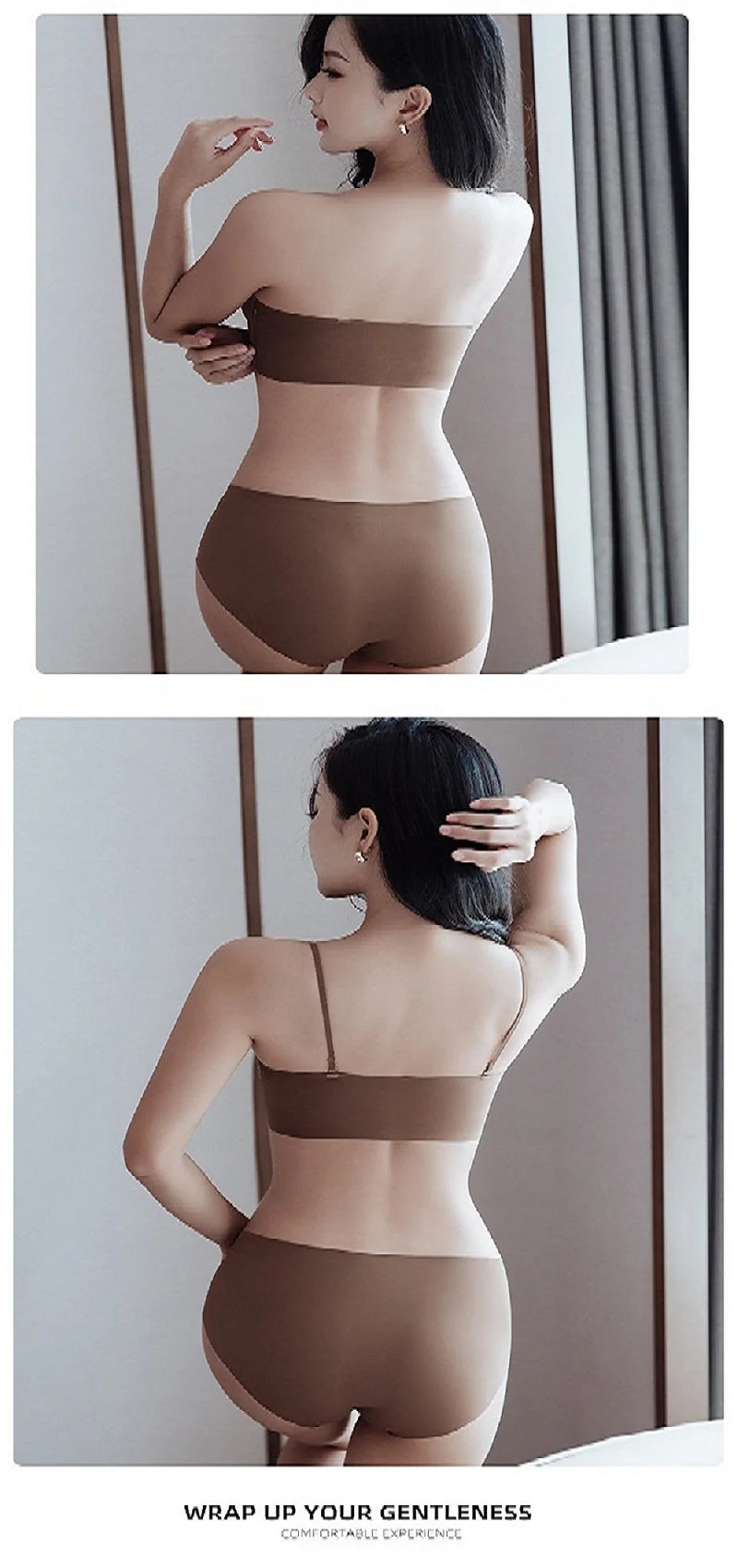 Strapless Bras Women Front Closure Seamless Brassiere Push Up Thick Underwear Adjustable Female Soft Solid Invisible Lingerie
