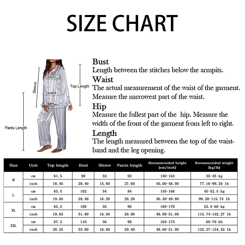 Women's striped pajama set, solid French silk satin pajamas, two piece set, comfortable home pajamas