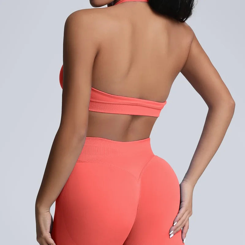 Sports Bra Seamless Sexy Padded Athletic Sport Bras Women Backless Workout Gym Anti-Shock Yoga Crop Top Fitness Bra