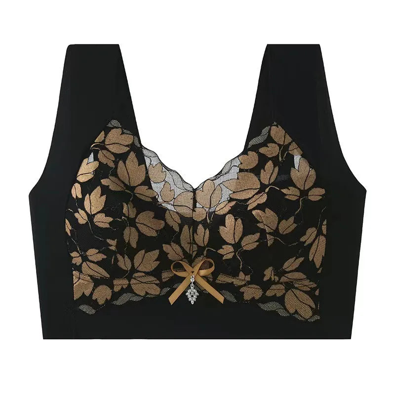 Women's Seamless Bras Lace Sexy Lingerie Bra Anti-Sagging Large Size Underwear Comfortable Breathable Non Steel Ring Vest Bra