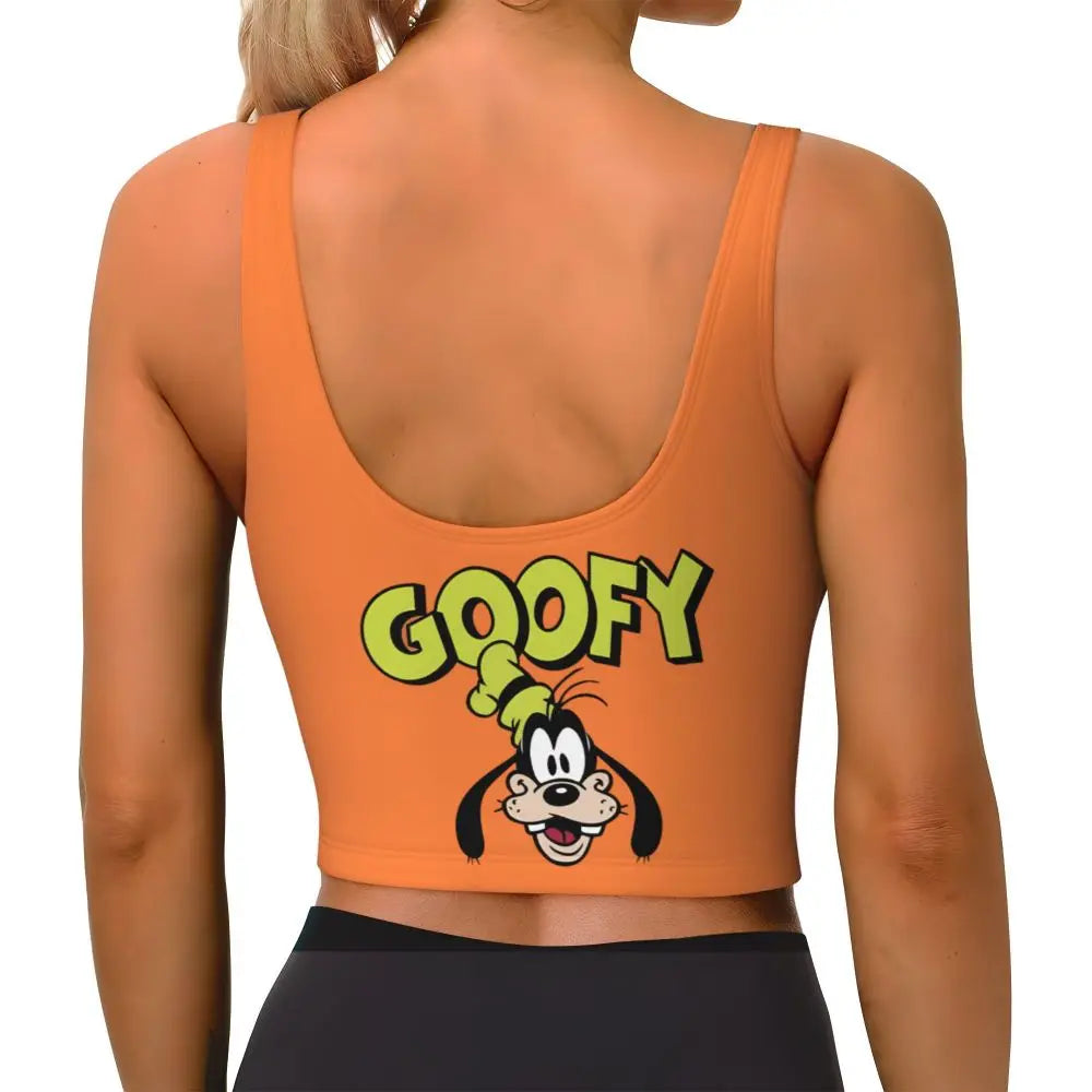 Custom Goofy Cartoons High Impact Sports Bras for Women Mangas Seamless Workout Running Crop Tank Tops