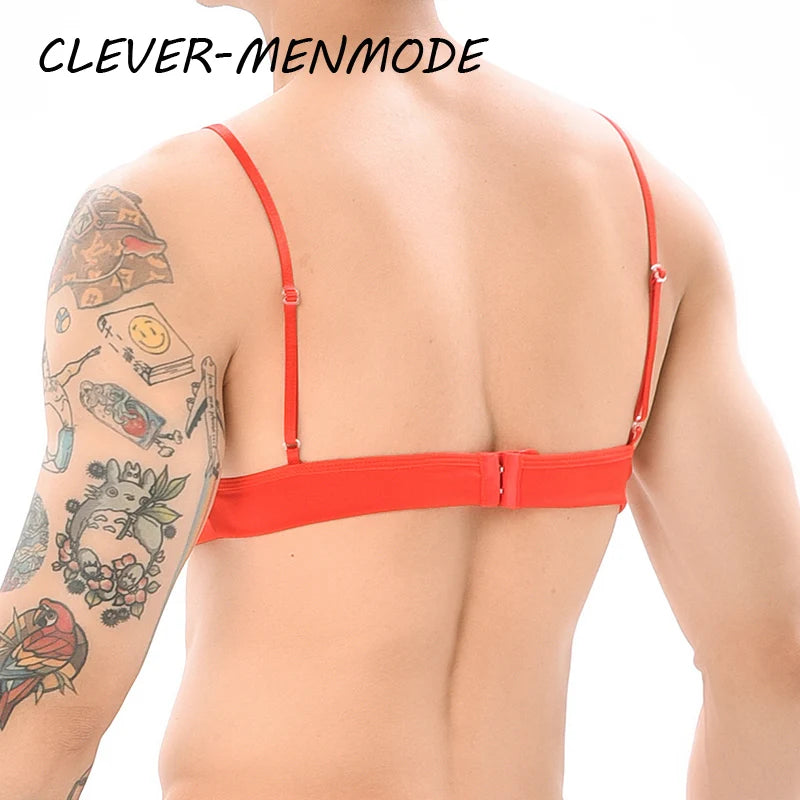 Men's Bras Sexy Underwear Lace See-Through Men's Safety Belts Body Sissy Clothing Gay Exposure Bikini Lingerie