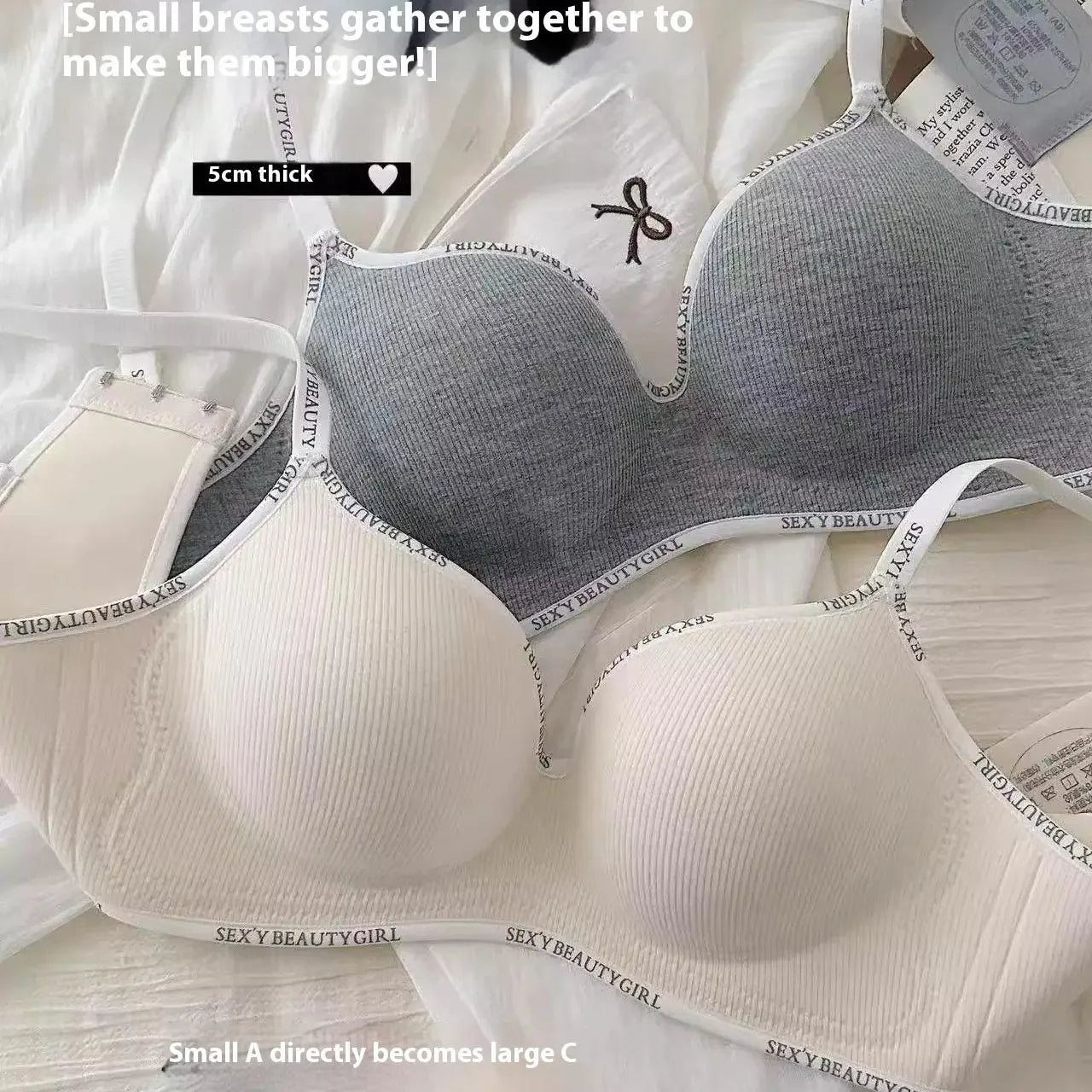 Wireless Push Up Bra for Small Chest - Seamless Anti-Sagging Invisible Bralette, Enhance Lift Comfort No Trace (Letter Design)