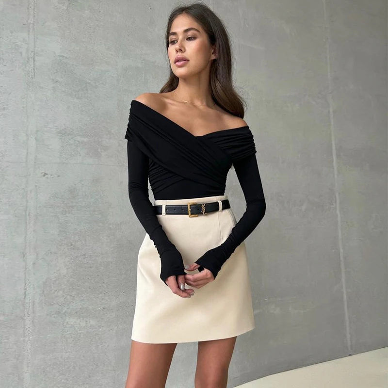 Sexy Women New three piece set Bodysuits Spring Backless Corset Slim Fashion Crossed Long Sleeves Casual Elegant Female Clothing