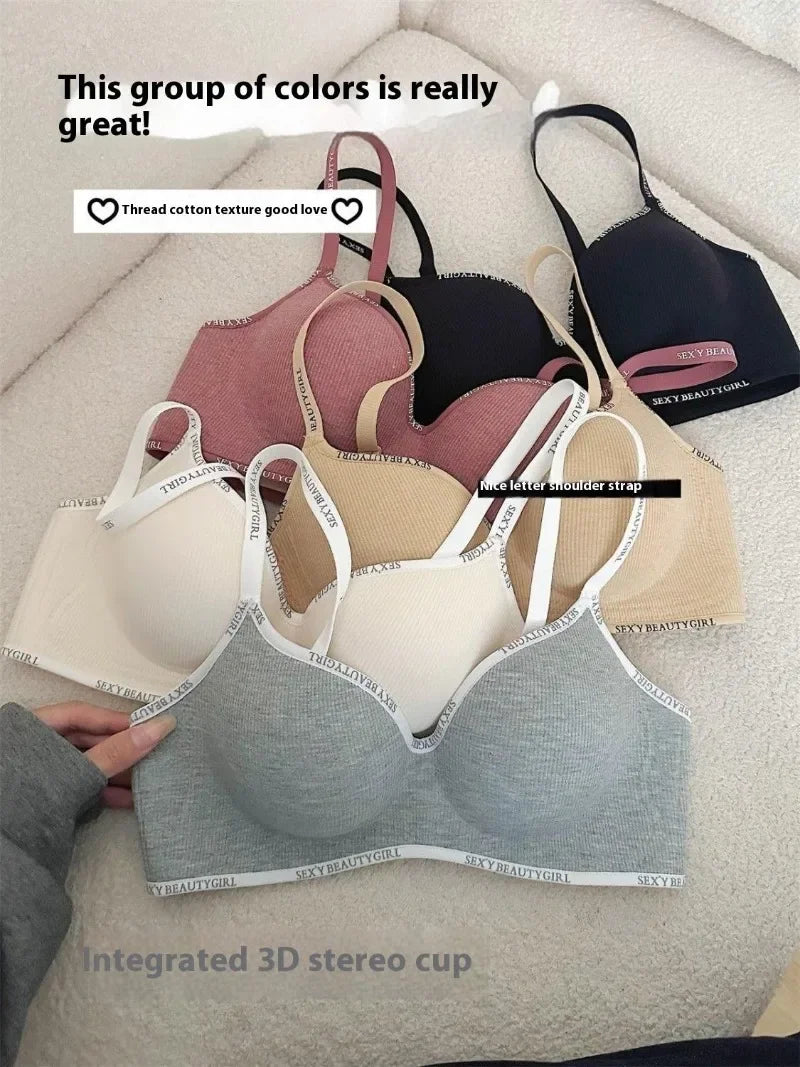 Wireless Push Up Bra for Small Chest - Seamless Anti-Sagging Invisible Bralette, Enhance Lift Comfort No Trace (Letter Design)