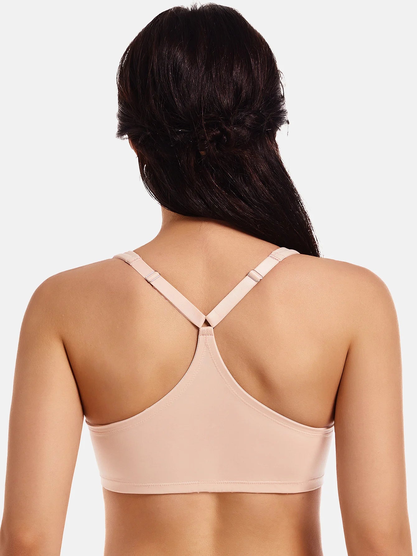 MELENECA Women's Racerback Front Closure Bras Plunge Unlined Full Coverage Seamless Underwire Bra