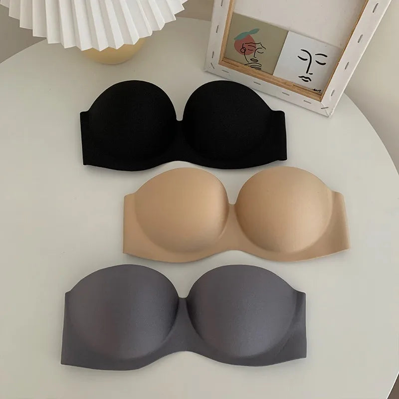Women's Sexy Strapless Bra Push Up Padded Bras Female Underwear Seamless Invisible Bralette Without Straps Ladies Lingerie Bras