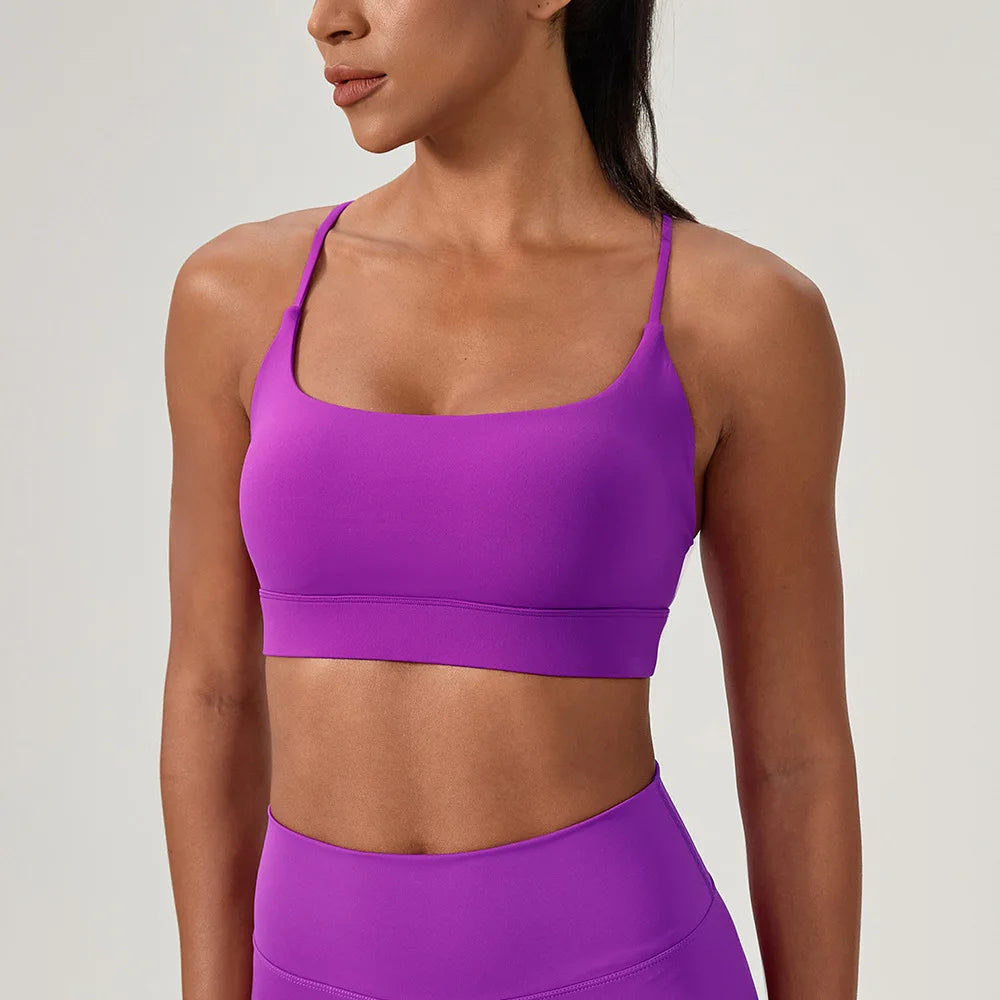 Women Beauty Back Yoga Bra Shock Absorption Sports Underwear High Elastic Fitness Running Vest Breathable Support Sports Bras