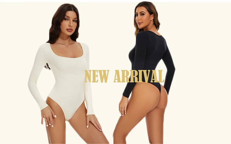 GUUDIA Shapewear Ribbed Body Shaper Suits Tummy Control Open Crotch Spandex Body Shaper Elastic Stretchy Daily Shapers Essencial