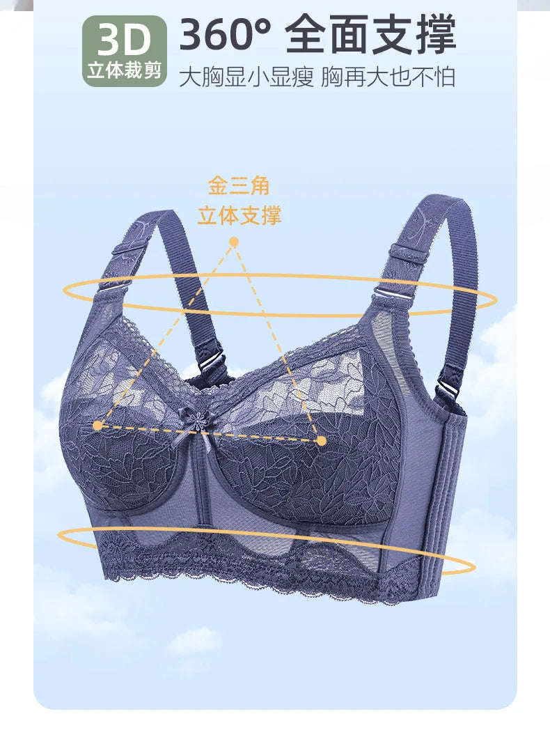 Wireless Large Size Lifting & Supportive Bra for Women Anti-Sag Adjustable Slimming Comfort 75 80 85 90 95 B C D E F