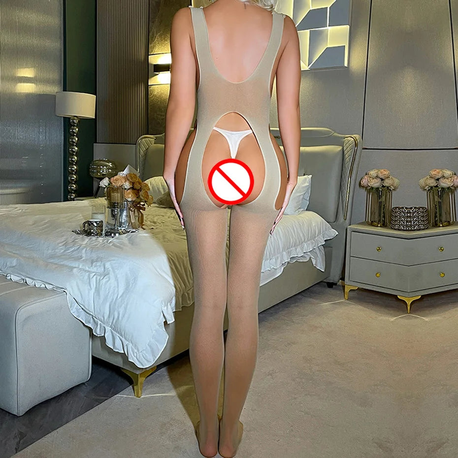 Sexy Lingerie Women Body Underwear Hollow Out Fishnet Bodysuit Nightwear Open Crotch Bodystocking Erotic Lingerie Porno Costume
