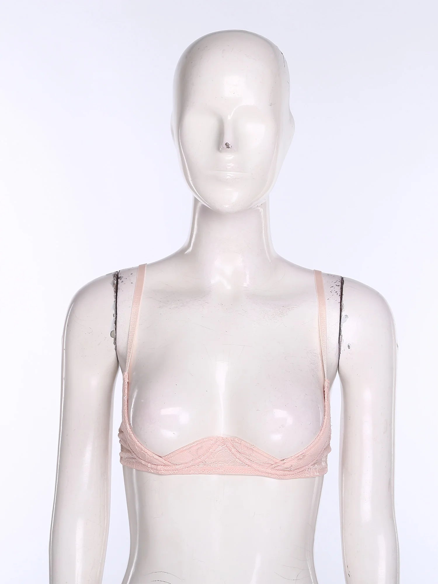 Womens Alluring Floral Lace Bra Tops 1/4 Cups Push-up Underwire Shelf Bra Balconette Bralett Lingerie for Anniversary Honeymoon