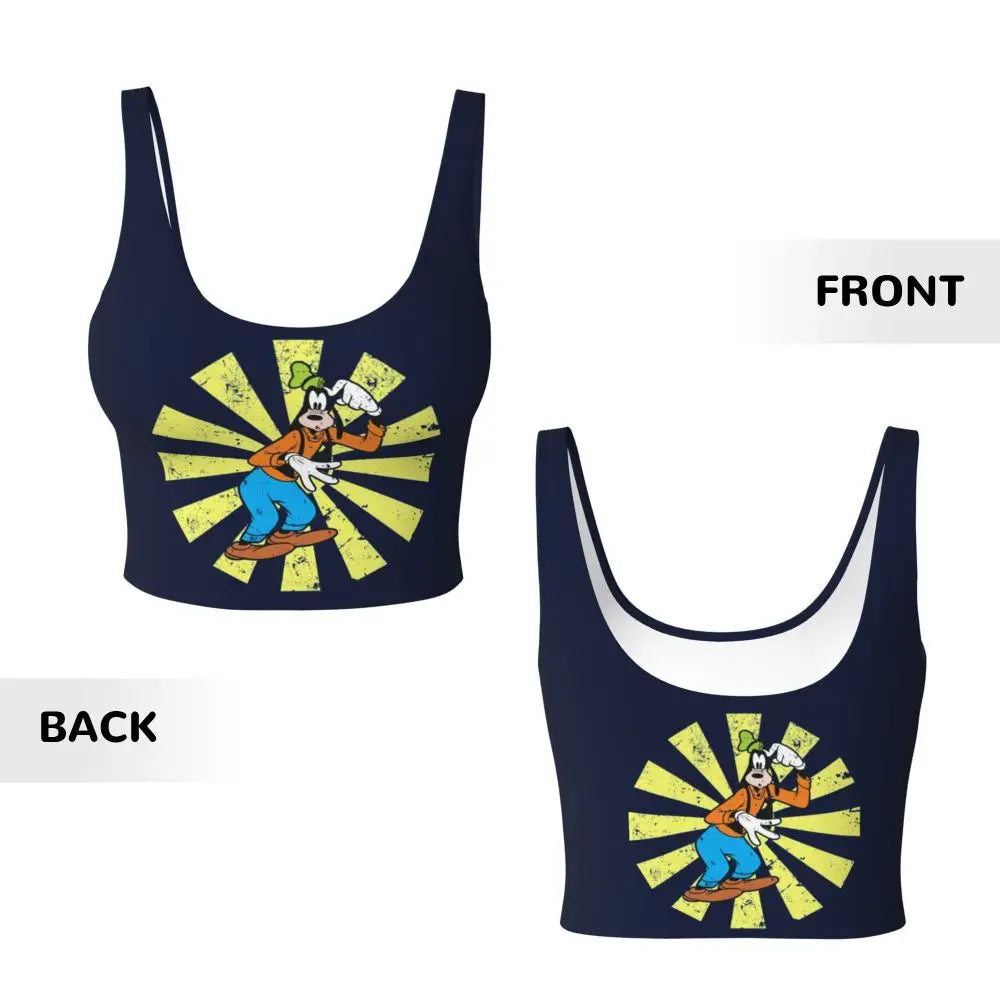 Custom Goofy Cartoons High Impact Sports Bras for Women Mangas Seamless Workout Running Crop Tank Tops