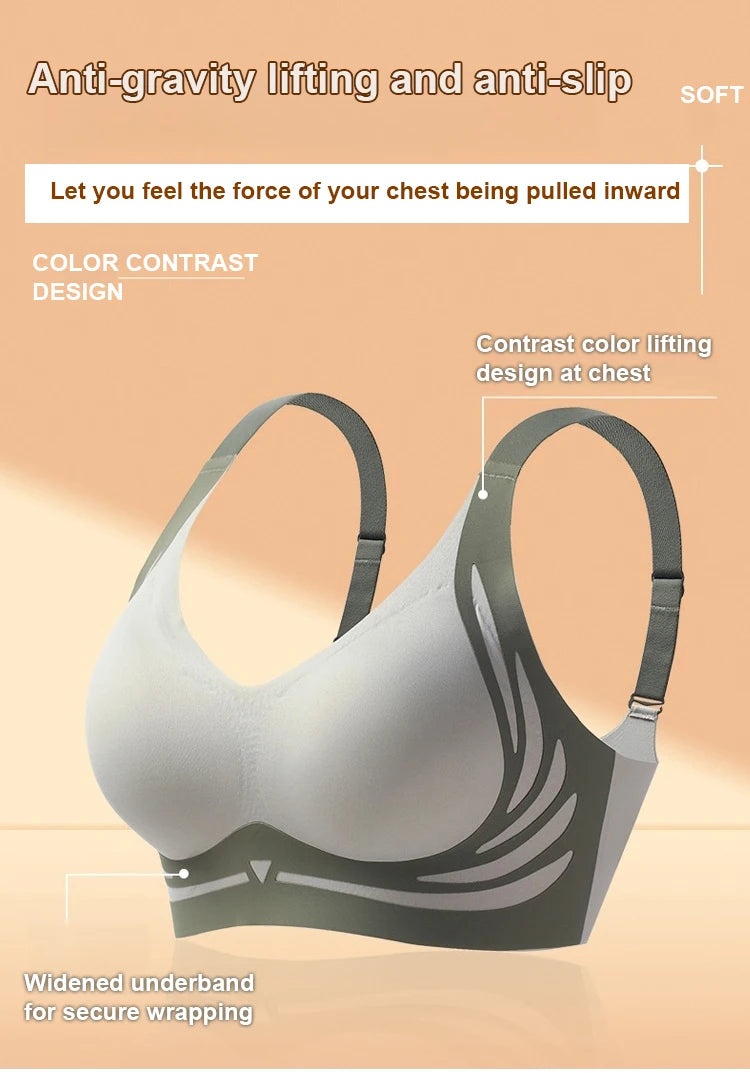 [Strong Support/Push Up] Lifting Anti-Sagging Wireless Push-up Bra Armpit Fat Control/Anti-Slipping/U Shaped Back/Soft