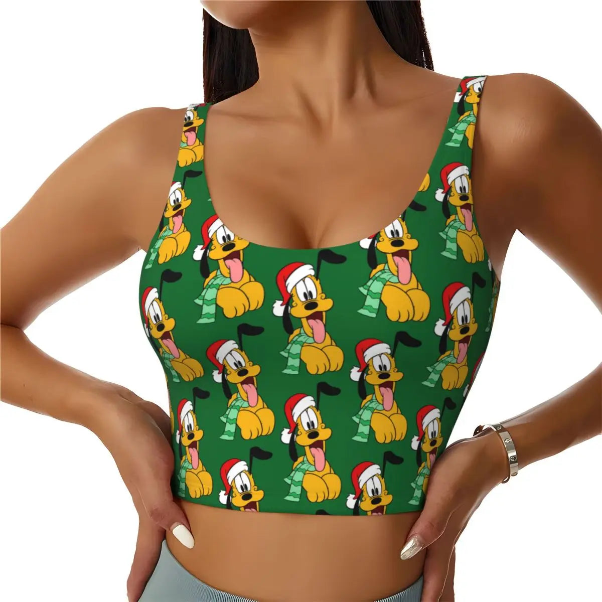 Custom Pluto Anime Manga High Impact Sports Bras for Women Classic Seamless Workout Yoga Crop Tank Tops