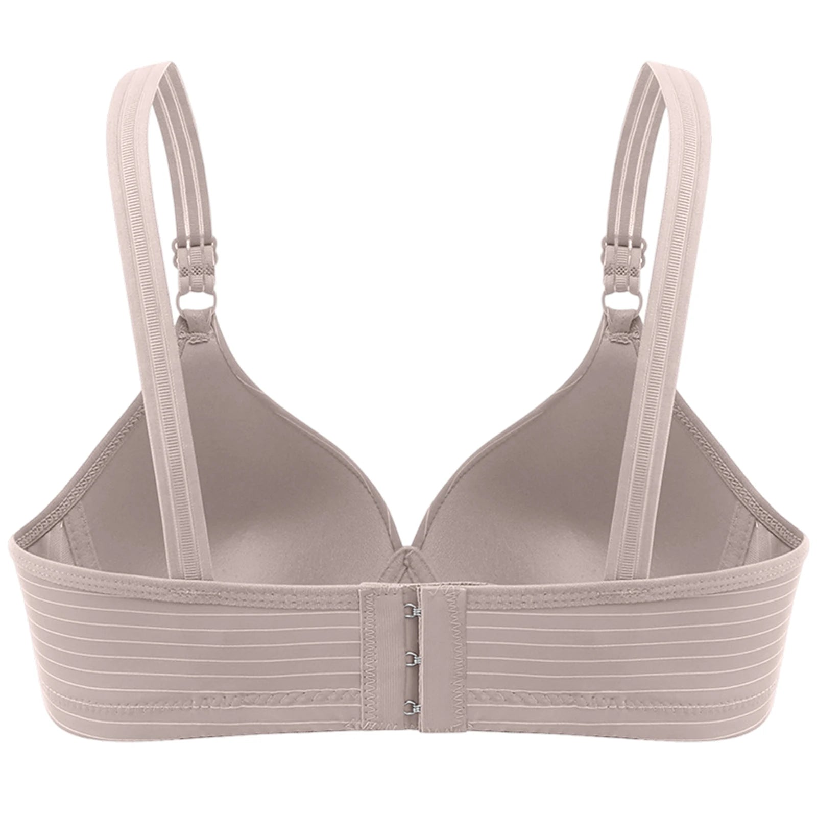 Wireless Underwear Women Bra Stylish Adjustable Straps Striped Bra Decorative Pendant Smooth Molded Cup Vest Style Lingerie