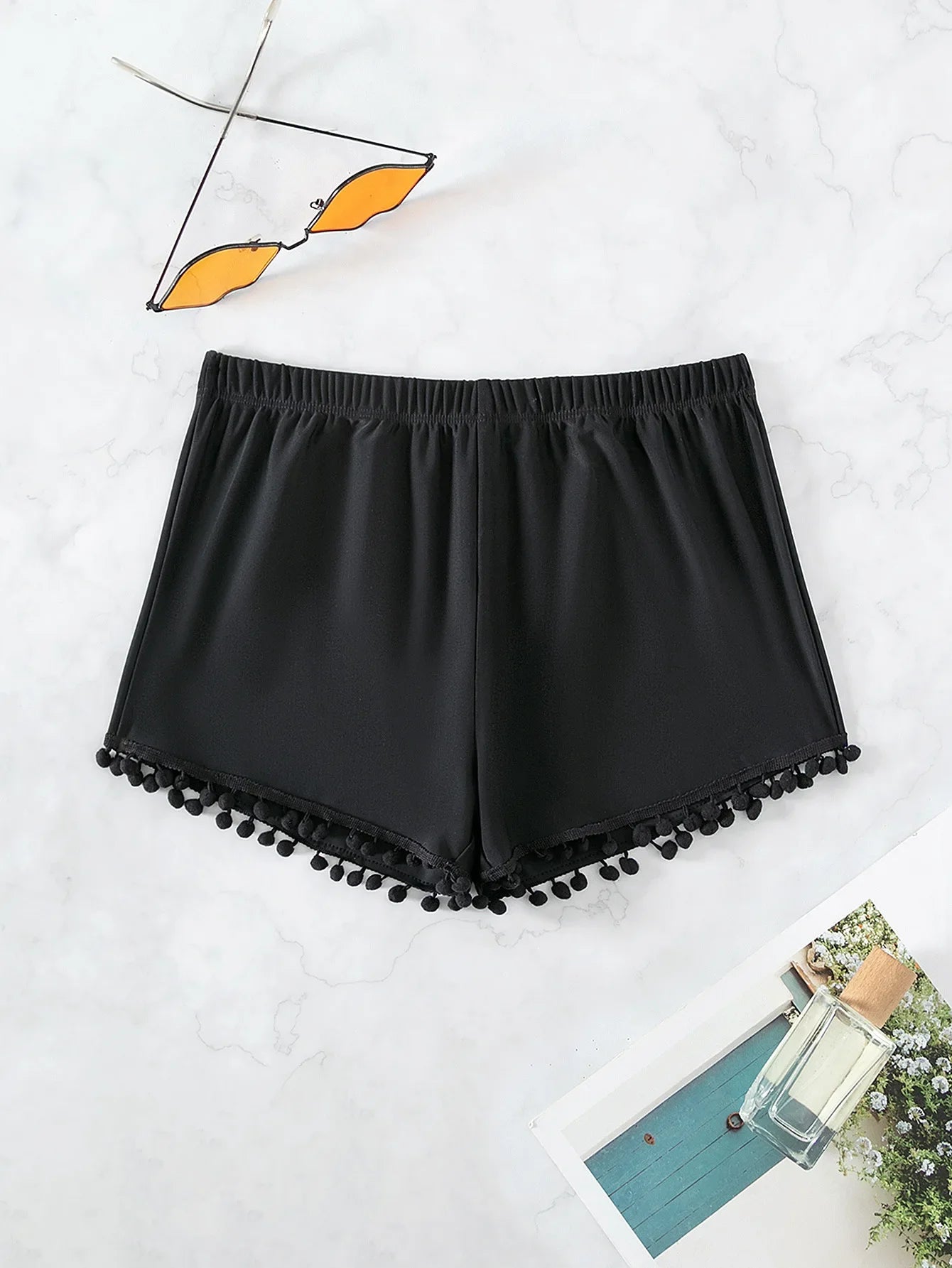 High Waist Bikini Shorts Bottoms Women Swimming Mesh Ruffle Pleated Panties Summer Ladies Black Bathing Suit Swim Shorts Bottom