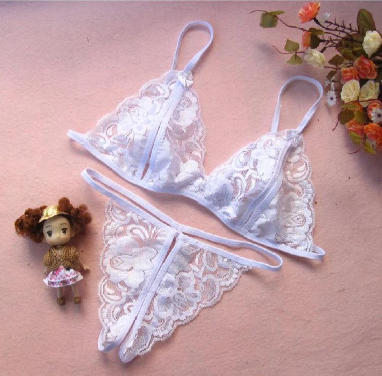 Sexy  Women's Lace  Transparent Thin Large Size  Loose Ice Silk Small Chest Gathering Underwear