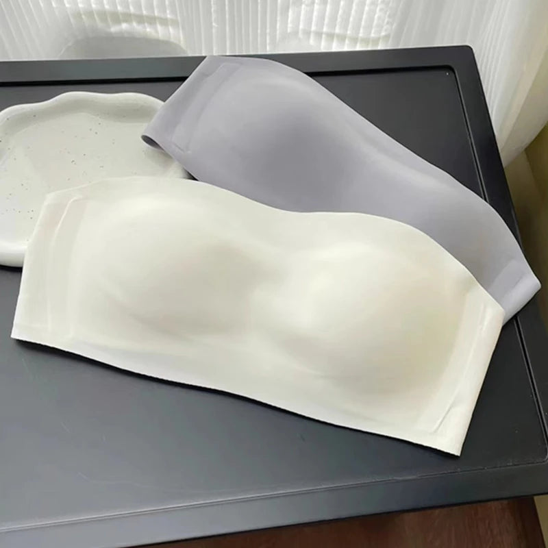 Strapless Bra for Women, Push-up Bra for Small Breasts, Non-slip, Anti-exposure, Seamless Tube Top with Invisible Back Bra
