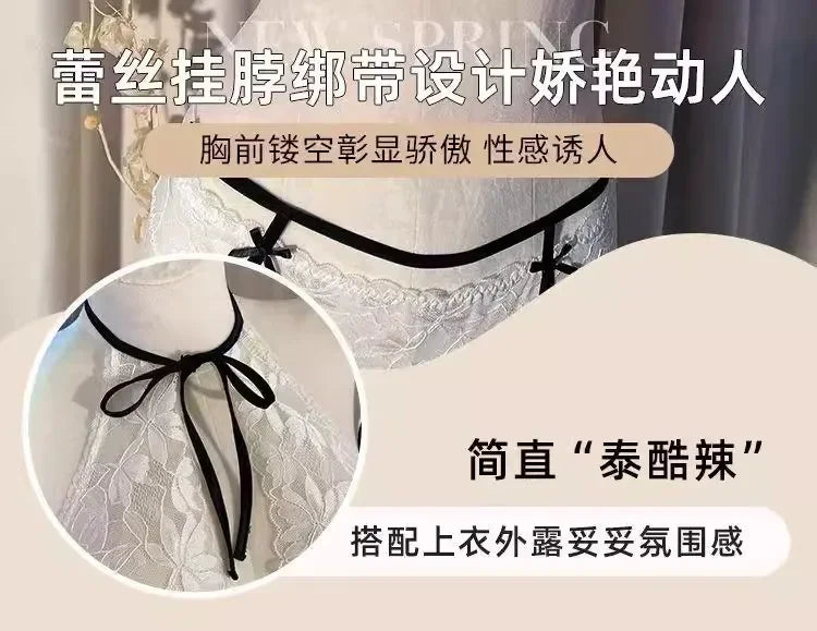 French lace halter bra for women, a sexy and beautiful back bra without a steel ring, breathable