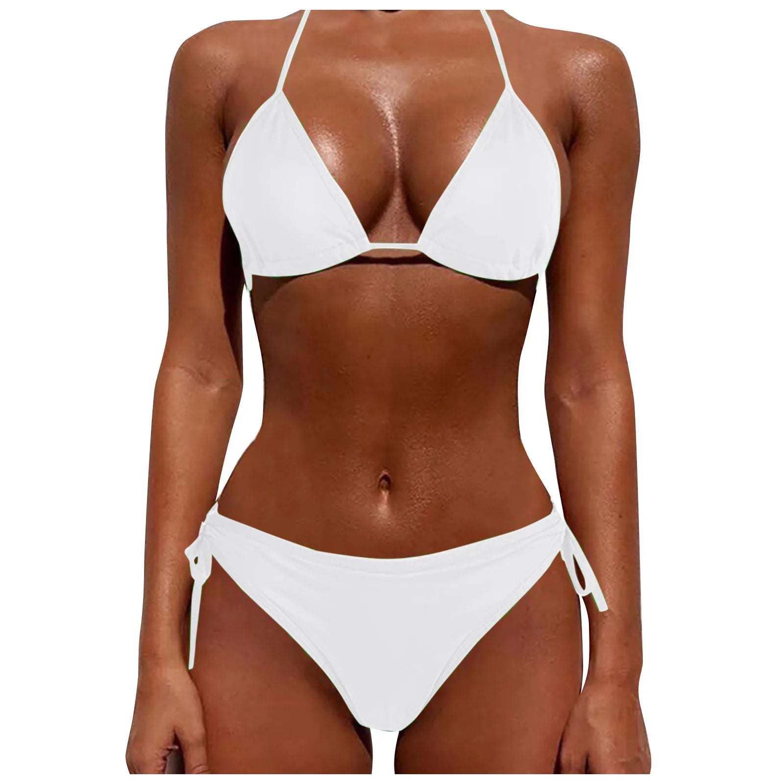 Women'S Seductive Lingerie Two-Piece Set Women'S Fashion Sexy Split Bikini Lace-Up Erotic Lingerie (no padding) swimsuit