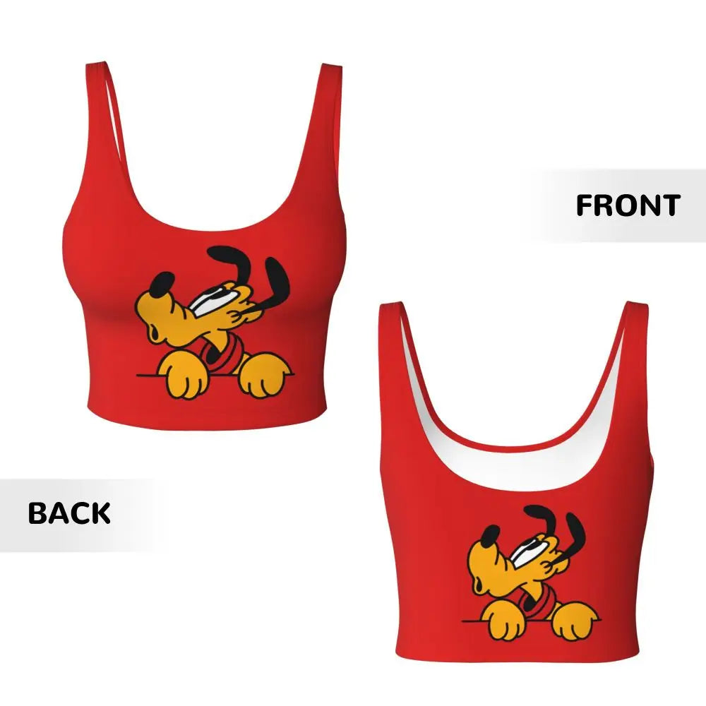 Custom Pluto Anime Manga High Impact Sports Bras for Women Classic Seamless Workout Yoga Crop Tank Tops