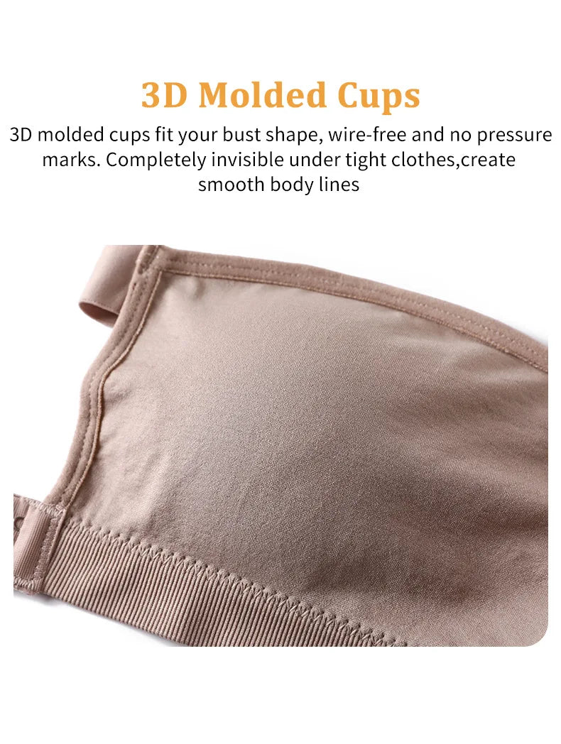 Strapless Push Up Bra For Women Wireless Removable Pad Invisible Daily Brassiere Underwear Seamless Backless Bandeau Bralette