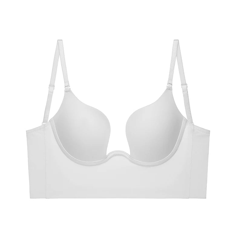 convergence Push Up Bra Backless Women Bras Low Cut Sexy Plunge Brassiere Open Back Underwear Invisible Deep U backless Lingerie