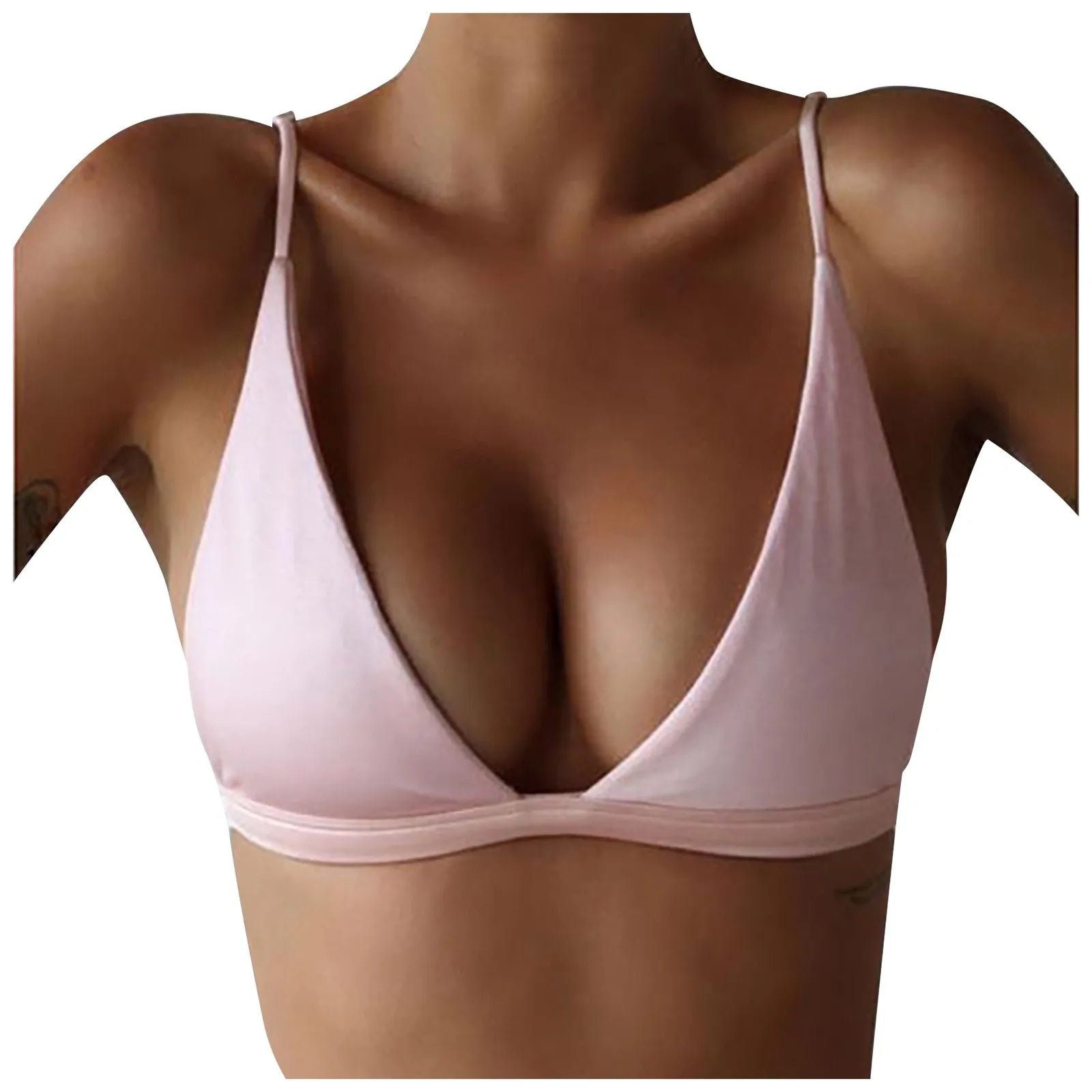 Sexy Bikini Bra Bralettw Top For Women Solid Color Bandage Swimwear Backless Sleeveless Swimming Crop Top Summer Beach Suit