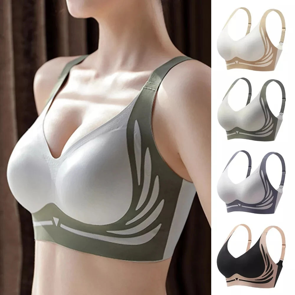 Push-Up Bras For Women Anti-sagging Lift-Up Bra Non-wired Brassiere Seamless Lift-up Yoga Fitness Sleep Vest Sports Brassiere