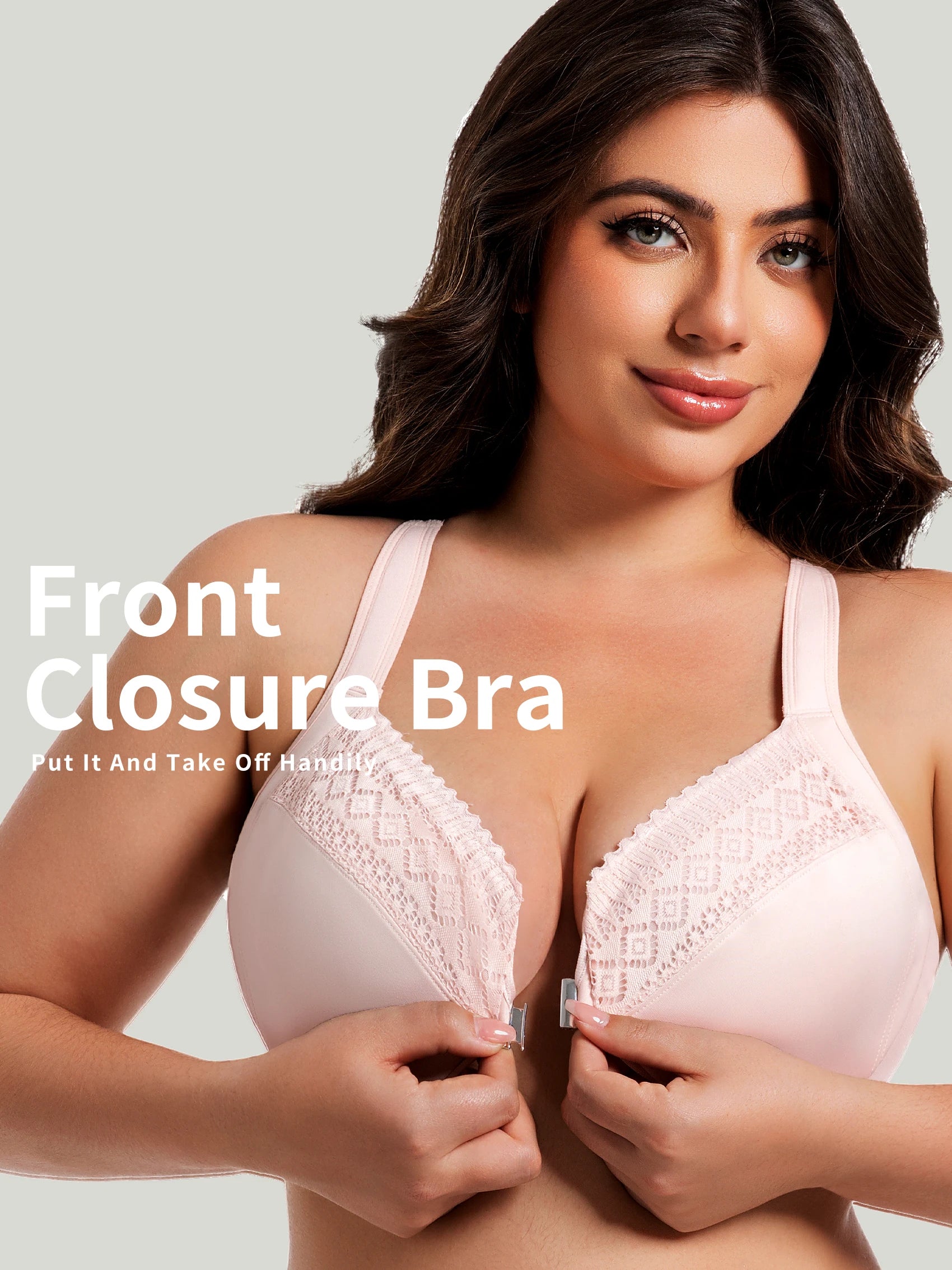Front Closure Unlined Underwire Racerback Bra Full Coverage plus Size Comfortable Supportive Women's Bra 7850