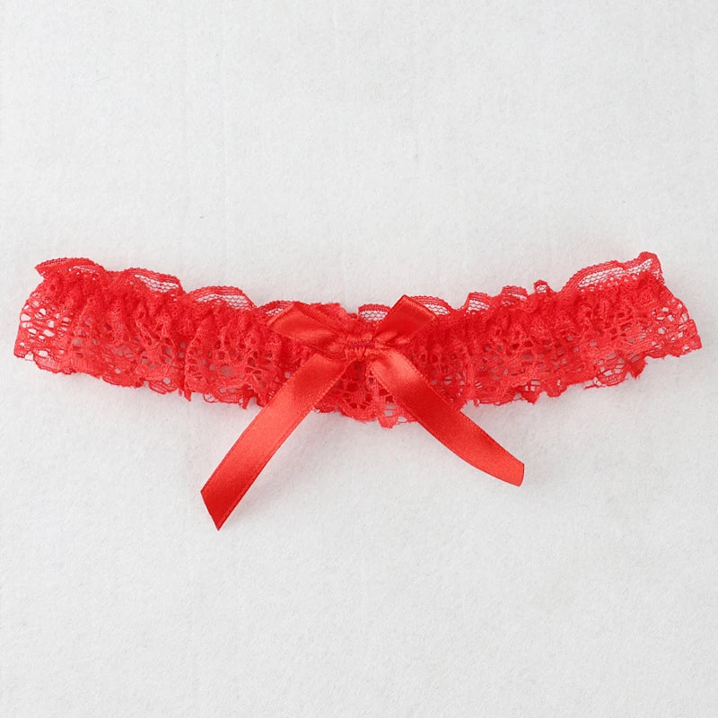 Lingerie Wedding Gift Party Bride Wedding Leg Flower Sexy Lace Elastic Leg Garter Belt With Ribbon Bow Suspender Thigh Harness