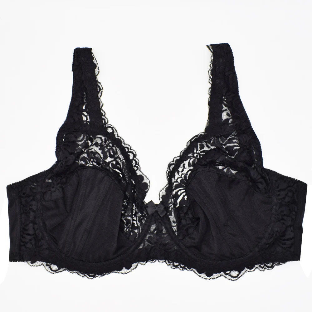 Bras For Women Minimizer Brassiere Plus Size Lace Bra Support Underwire Full Big Cup Thin Adjusted-straps D E F G H I