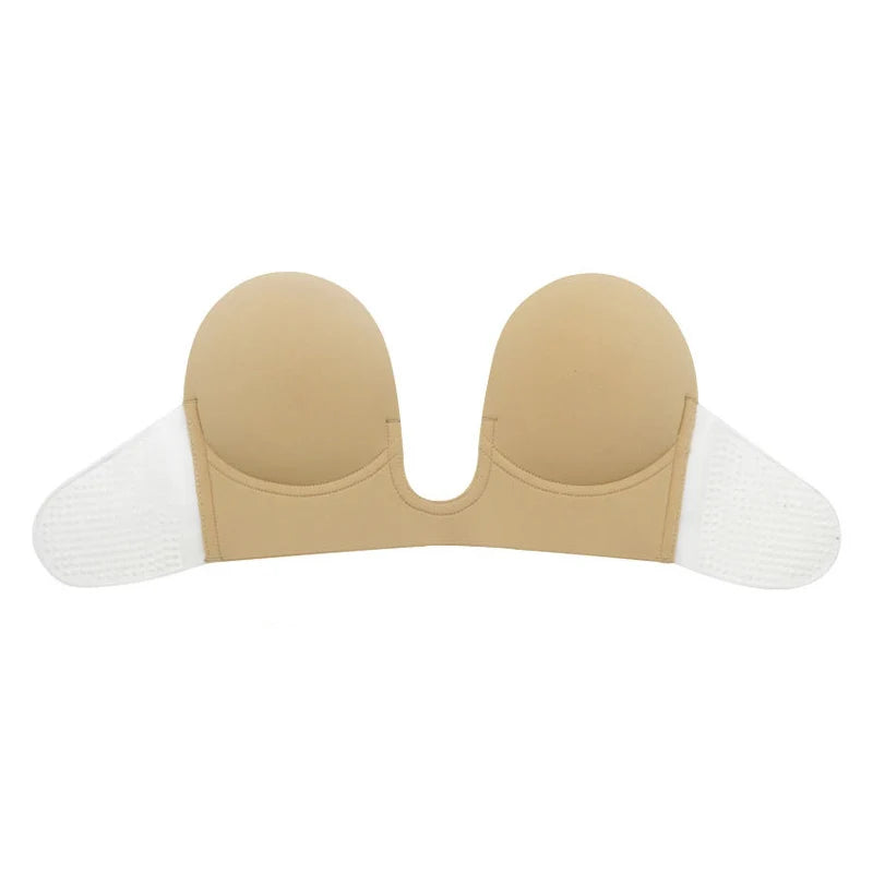Strapless Push Up Bras Deep Plunge U Shape Non Slip Seamless Bra Backless Adhesive Invisible Lift Underwear