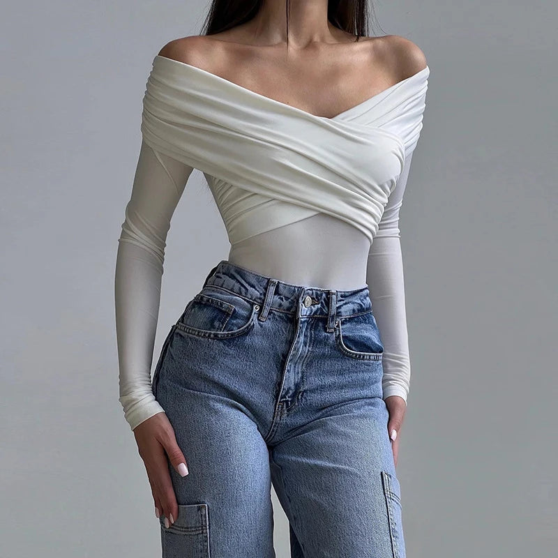 Sexy Women New three piece set Bodysuits Spring Backless Corset Slim Fashion Crossed Long Sleeves Casual Elegant Female Clothing