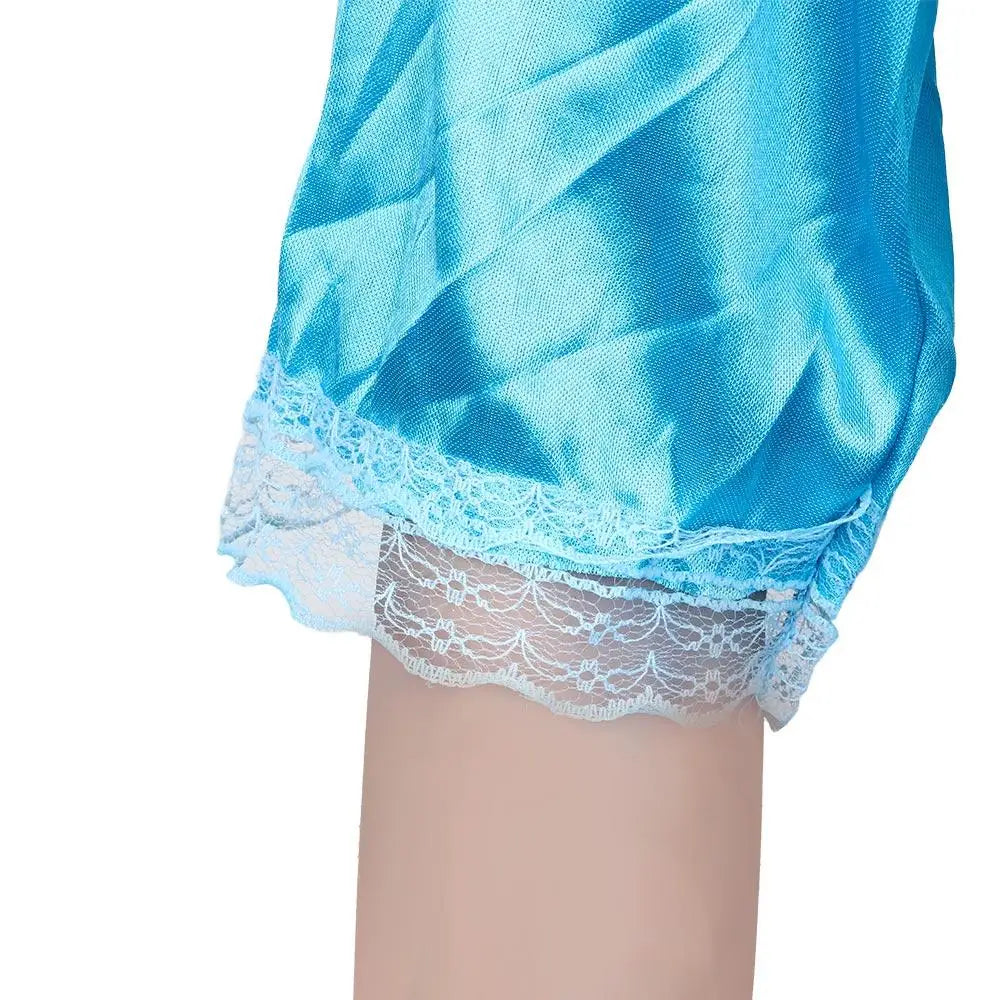 Women Sexy Satin Lace Underwear Lingerie Nightdress Robe Sleepwear