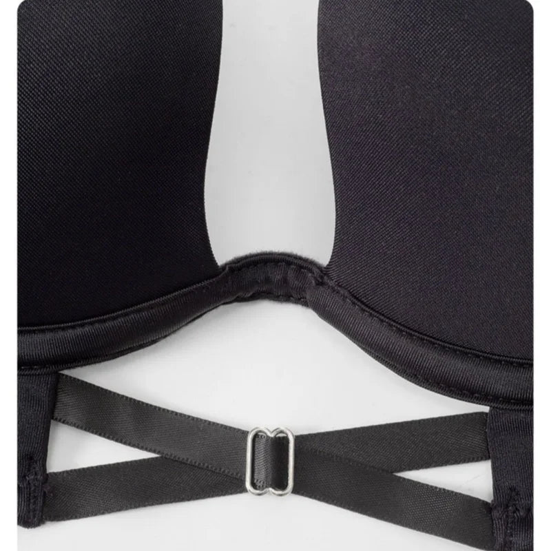 Push-Up Bras For Women Non-wire Fixed Cup Bra Deep-U Seamless Bralette U-Back Sexy Lingerie 3/4 Cup Soft Women's Underwear S-XL