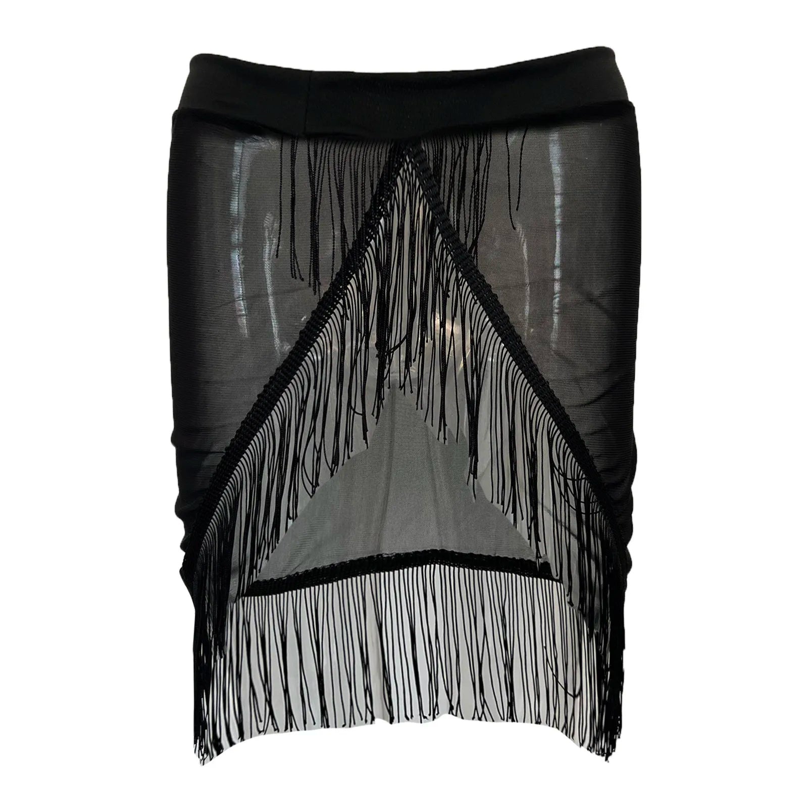 Women's Irregular Sarong Skirt Beachwear Cover Ups Tassels Design High Waist Smock Sunscreen Large Size Mid Waist Cover Ups