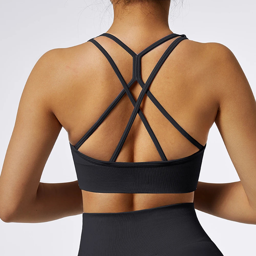 Women Yoga Bras Sexy Backless Sports Top Women Shockproof Breathable Underwear Bra Sports Top For Women Fitness Gym Top