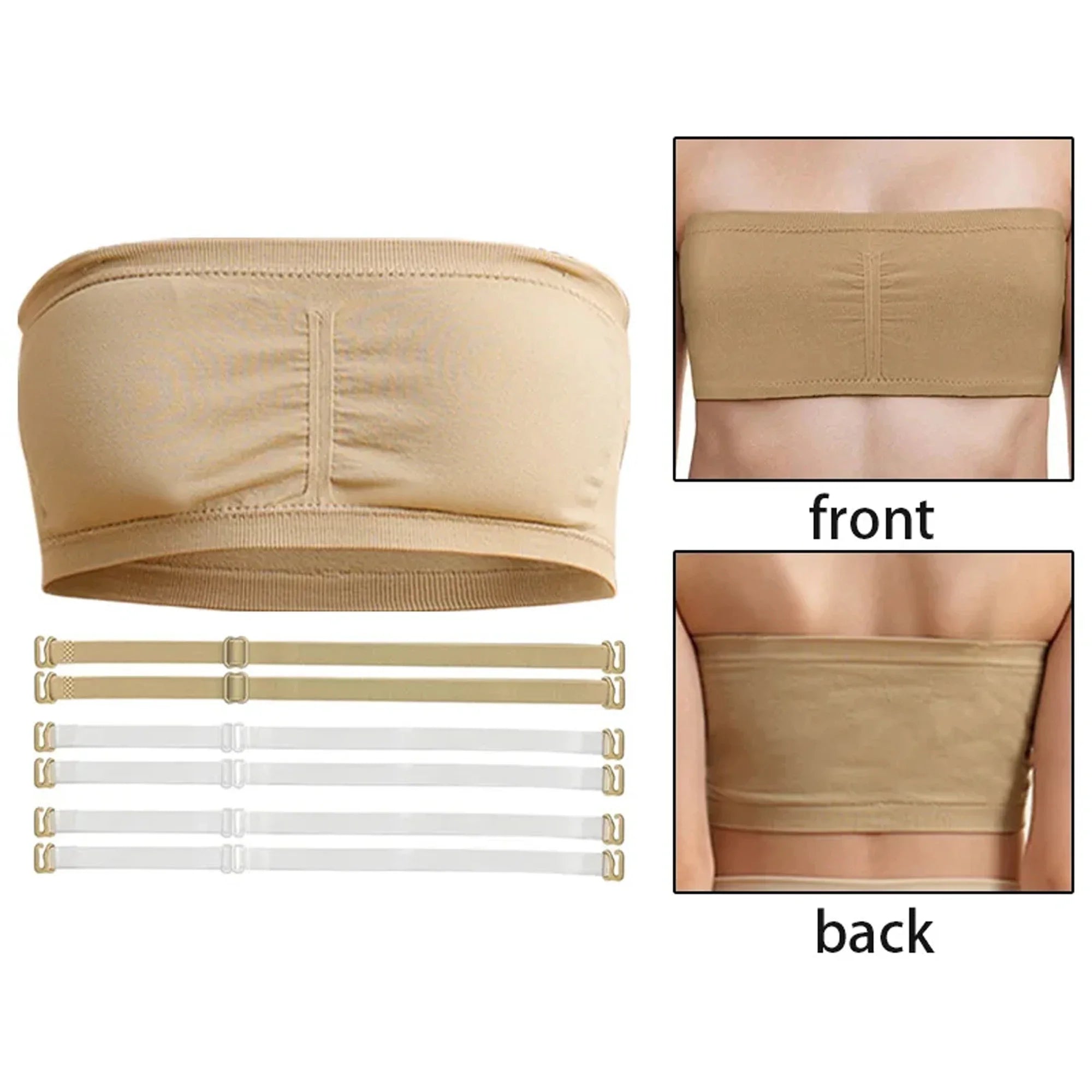 Girls Ballet Seamless Bra Gymnastics Sports  Wireless Elastic Bras 2 Pairs of Adjustable Replace Clear Straps Chest Padding