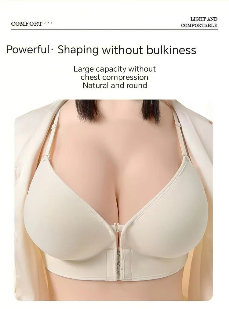 12cm Thickened Front Closure Push Up Bra - Ultra Thick Padded Lift for Small Chest, Deep Plunge Sexy Lingerie