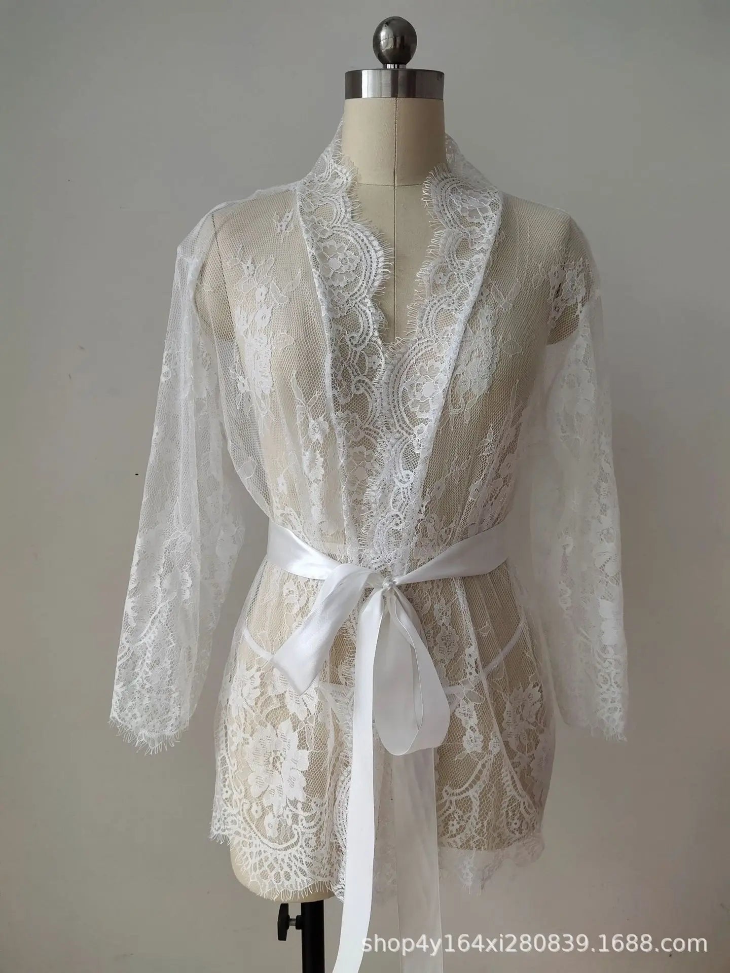 Plus Size Women Sexy Lingerie Robe  Porno Sleepwear Nightgown Lace See Through Dress Transparent Babydoll Erotic Nightwear Set