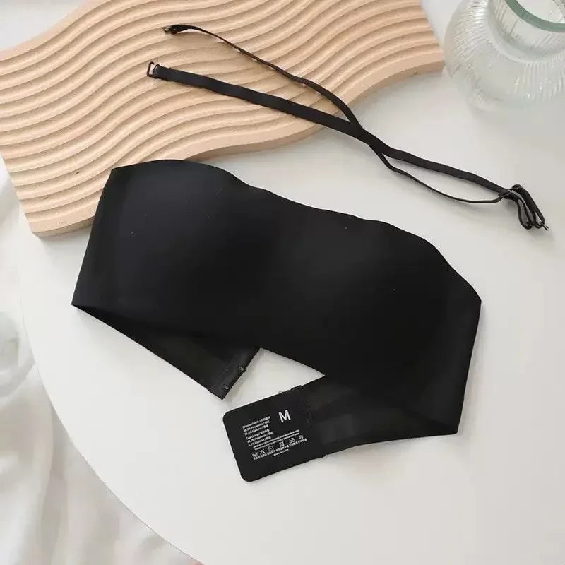 Strapless Bra for Women, Push-up Bra for Small Breasts, Non-slip, Anti-exposure, Seamless Tube Top with Invisible Back Bra