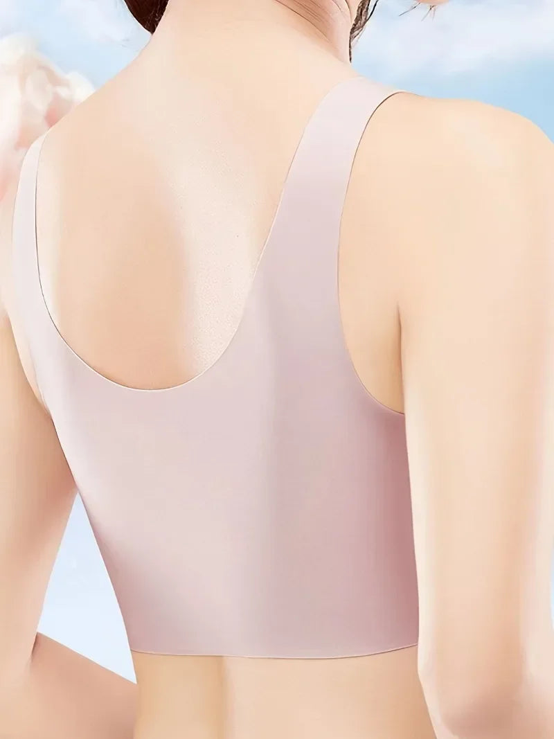 Seamless Solid Wireless Bra Comfy Breathable Full Coverage Everyday Bra Women's Lingerie Underwear