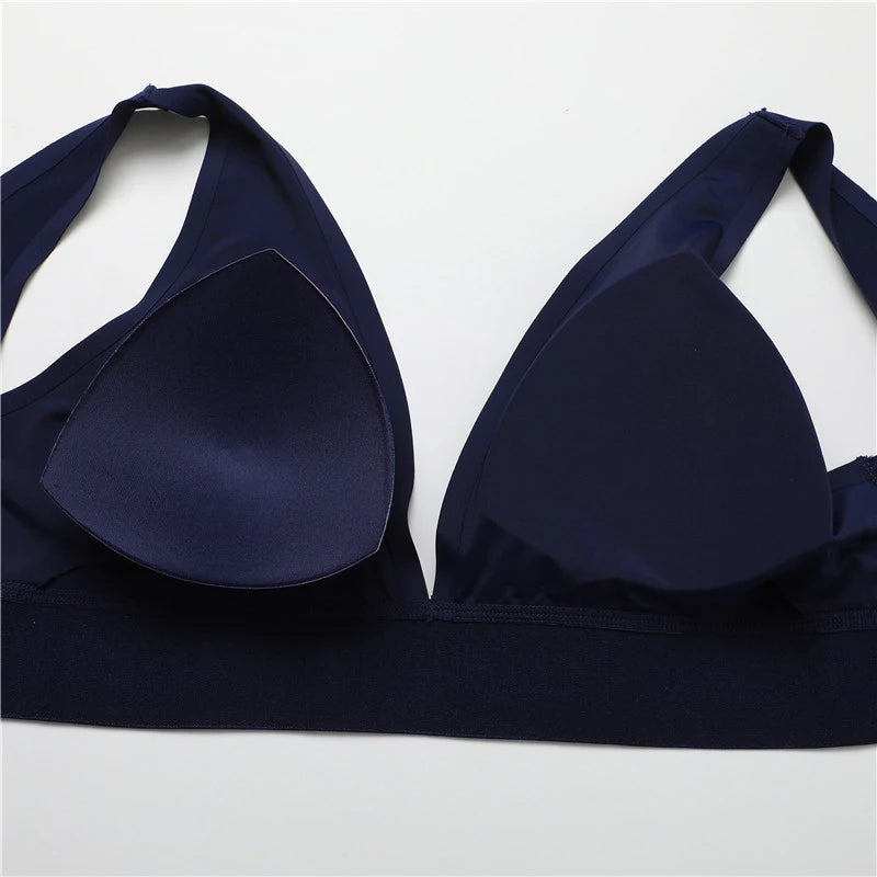 New Women's Bras Seamless Bras For Women Sexy Lingerie Deep V Backless Bralette Intimates Push Up Bra Back Closure Brassiere