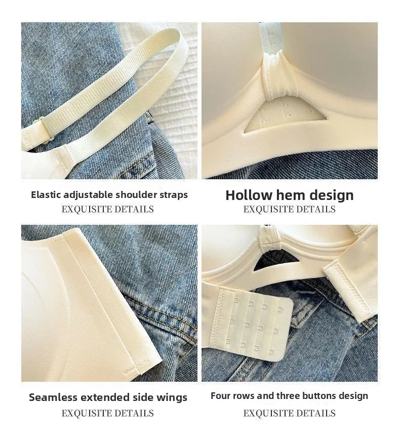 Anti Sagging Bra for Small Breasts, Seamless Wireless Bra with Side Coverage, Breathable Non Padded Bralette